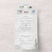 Rustic Mountain Vineyard All in One Wedding Invite All In One Uitnodiging (Binnen)