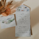 Rustic Mountain Vineyard All in One Wedding Invite All In One Uitnodiging<br><div class="desc">Doe mee in de bergen! Plaats de toon voor een rustige bergbruiloft met een douane alle-in-één uitnodiging. Deze uitnodiging is een geweldige manier om je gasten aanvullende informatie te geven over de bruiloft. Deze kaarten kunnen een lijst maken van de feestelijkheden rond je trouwweekend, zoals welkome cocktails, na feestjes en...</div>