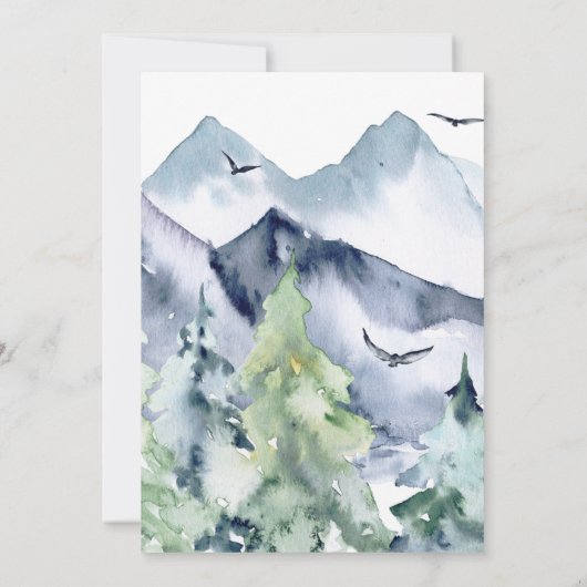 Rustic Mountain Vineyard | Uitnodiging tot weddens (Achterkant)