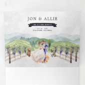 Rustic Mountain Vineyard | Weddenschap Drieluik Uitnodiging (Binnenzijde eerst)