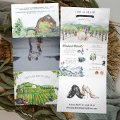 Rustic Mountain Vineyard | Weddenschap Drieluik Uitnodiging