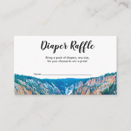 Rustic Mountain Waterfall Diaper Raffle Informatiekaartje