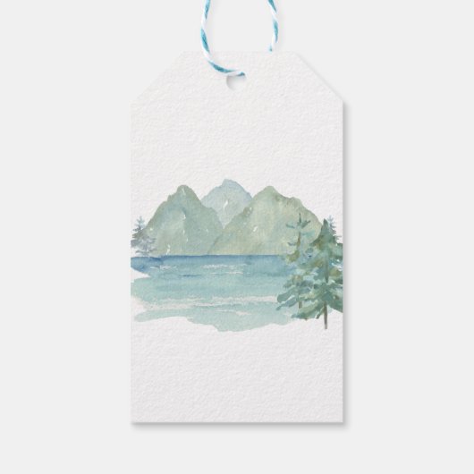 Rustic Mountain Waterverf Adventure 50th Birthday Cadeaulabel (Achterkant)