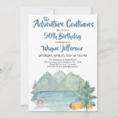 Rustic Mountain Waterverf Adventure 50th Birthday Kaart (Voorkant)