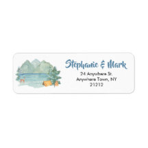 Rustic Mountain Waterverf Adventure Begin Wedding