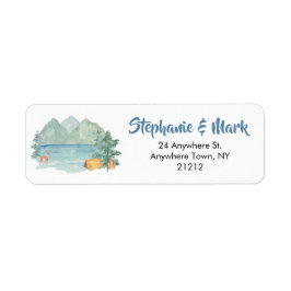 Rustic Mountain Waterverf Adventure Begin Wedding Etiket