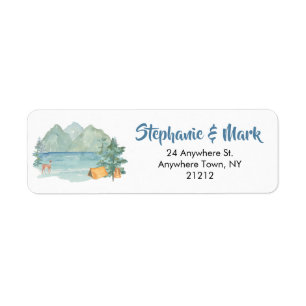 Rustic Mountain Waterverf Adventure Begin Wedding Etiket