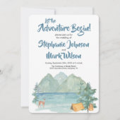 Rustic Mountain Waterverf Adventure Begin Wedding Kaart (Voorkant)