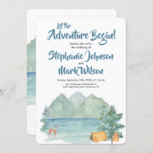 Rustic Mountain Waterverf Adventure Begin Wedding