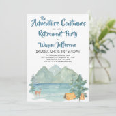 Rustic Mountain Waterverf Adventure Retirement Kaart (Staand voorkant)