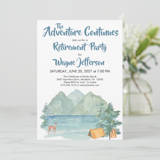 Rustic Mountain Waterverf Adventure Retirement Kaart (Staand voorkant)