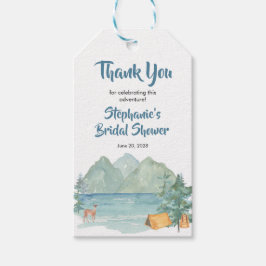 Rustic Mountain Waterverf Adventure Vrijgezellenfe Cadeaulabel