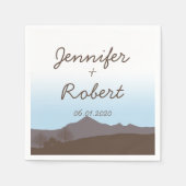 Rustic Mountain Waterverf bruiloft servet (Voorkant)