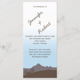 Rustic Mountain Waterverf huwelijksprogramma Programmakaart