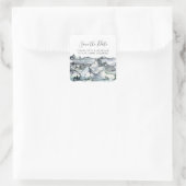 Rustic Mountain Waterverf Photo Save the Date Vierkante Sticker (Tas)