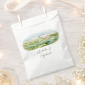 Rustic Mountain Waterverf Trouwcadeau tas Bedankzakje (Geknipt)