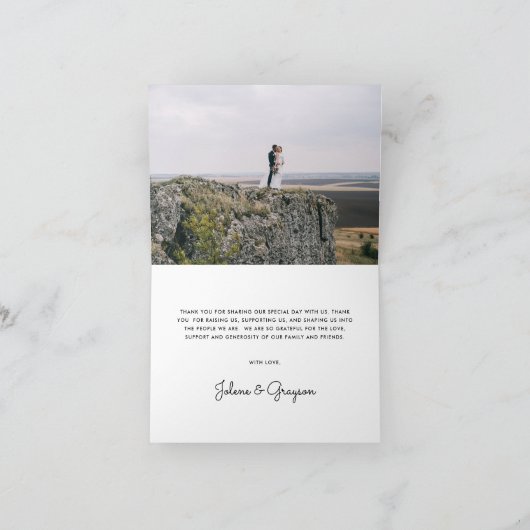 Rustic Mountain Weddenfoto Hartelijk dank Bedankkaart (Binnen)