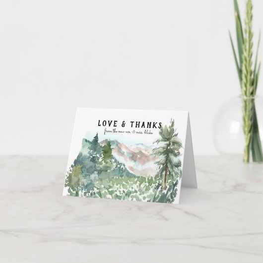 Rustic Mountain Weddenfoto Hartelijk dank Bedankkaart (Voorkant)