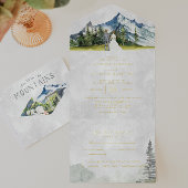 Rustic Mountain Wedding All in One Wedding Invite Uitnodiging