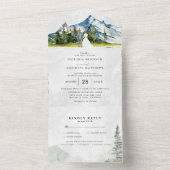 Rustic Mountain Wedding All in One Wedding Invite Uitnodiging (Binnen)