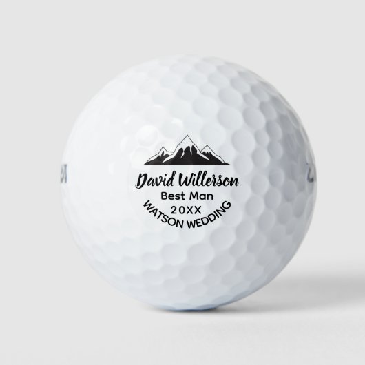 Rustic Mountain Wedding Best Man Gift Modern Cool Golfballen (Voorkant)