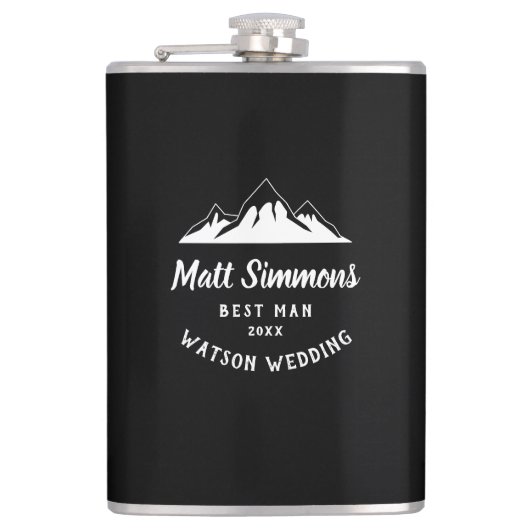 Rustic Mountain Wedding Best Man Gift Modern Cool Heupfles (Voorkant)