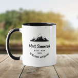 Rustic Mountain Wedding Best Man Gift Modern Cool Mok<br><div class="desc">Kool cadeau voor je beste man: deze stijlvolle mok met een modern rustig mountaingebare design,  je aangepaste naam en het jaar van de bruiloft,  en de namen van het evenement.</div>