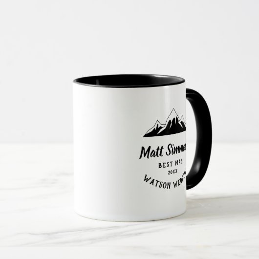 Rustic Mountain Wedding Best Man Gift Modern Cool Mok (Voorkant rechts)