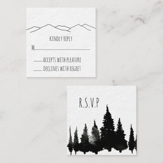 Rustic Mountain Wedding Enclosure Kaart (Voorkant / Achterkant)