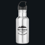 Rustic Mountain Wedding Groomsman Gift Modern Cool Waterfles<br><div class="desc">Kool cadeau voor je groomsmannen: dit roestvrijstalen flesje met een modern rustig bergassortiment,  je eigen naam,  het jaar van de bruiloft en de namen van het evenement.</div>