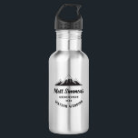 Rustic Mountain Wedding Groomsman Gift Modern Cool Waterfles<br><div class="desc">Kool cadeau voor je groomsmannen: dit roestvrijstalen flesje met een modern rustig bergassortiment,  je eigen naam,  het jaar van de bruiloft en de namen van het evenement.</div>