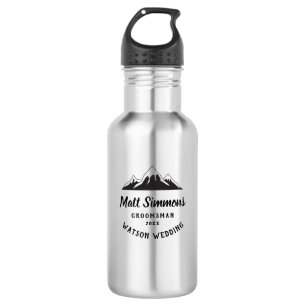 Rustic Mountain Wedding Groomsman Gift Modern Cool Waterfles