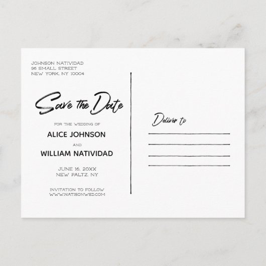 Rustic Mountain Wedding | Het Briefkaart Datum ops (Achterkant)