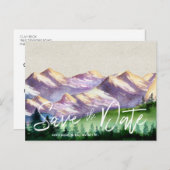 Rustic Mountain Wedding | Het Briefkaart Datum ops (Voorkant / Achterkant)