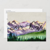 Rustic Mountain Wedding | Het Briefkaart Datum ops (Voorkant / Achterkant)