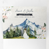 Rustic Mountain Wedding | Illustratie Drieluik Uitnodiging (Binnenzijde eerst)