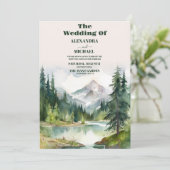Rustic Mountain Wedding Kaart (Staand voorkant)