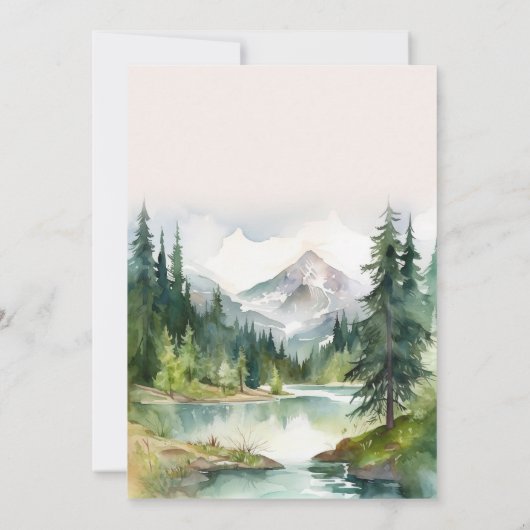 Rustic Mountain Wedding Kaart (Achterkant)