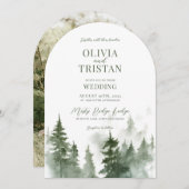 Rustic Mountain Wedding Kaart (Voorkant / Achterkant)