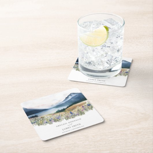 Rustic Mountain Wedding Kartonnen Onderzetters (Insitu)