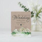 Rustic Mountain Wedding Lake Forest Wedding Invite (Staand voorkant)