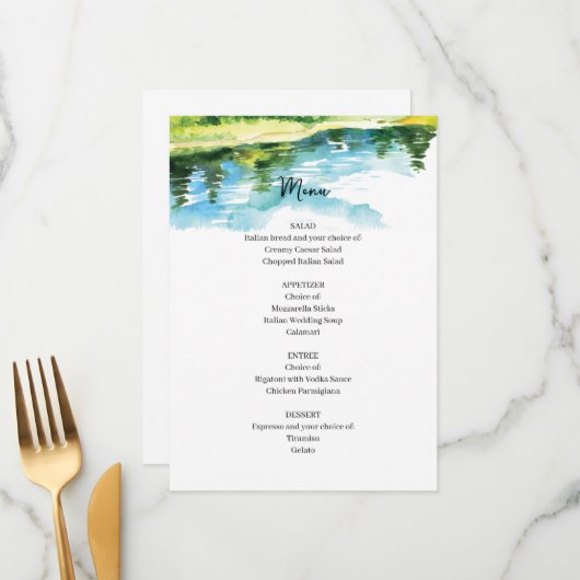 Rustic Mountain Wedding Menu (Voorkant / Achterkant in situ)