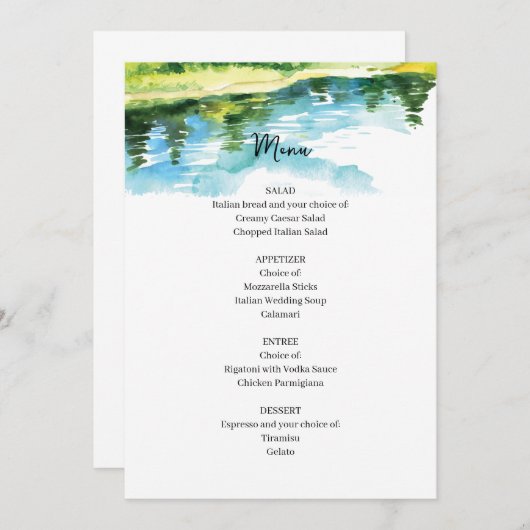 Rustic Mountain Wedding Menu (Voorkant / Achterkant)