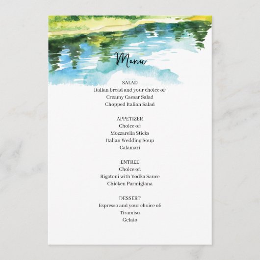 Rustic Mountain Wedding Menu (Voorkant)