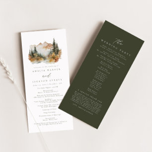 Rustic Mountain Wedding Order of Events Programma