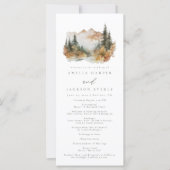 Rustic Mountain Wedding Order of Events Programma (Voorkant)