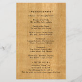 Rustic Mountain Wedding Program (Achterkant)