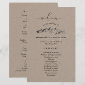 Rustic Mountain Wedding Program (Voorkant / Achterkant)