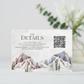 Rustic Mountain Wedding QR code Details Insert Informatiekaartje (Staand voorkant)
