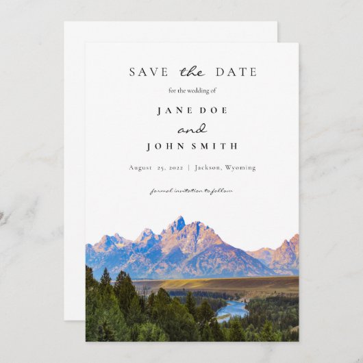 Rustic Mountain Wedding Save the Date (Voorkant / Achterkant)